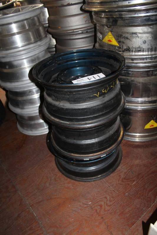 lot 114 image: Lot of (3) 5-Lug Steel Wheels