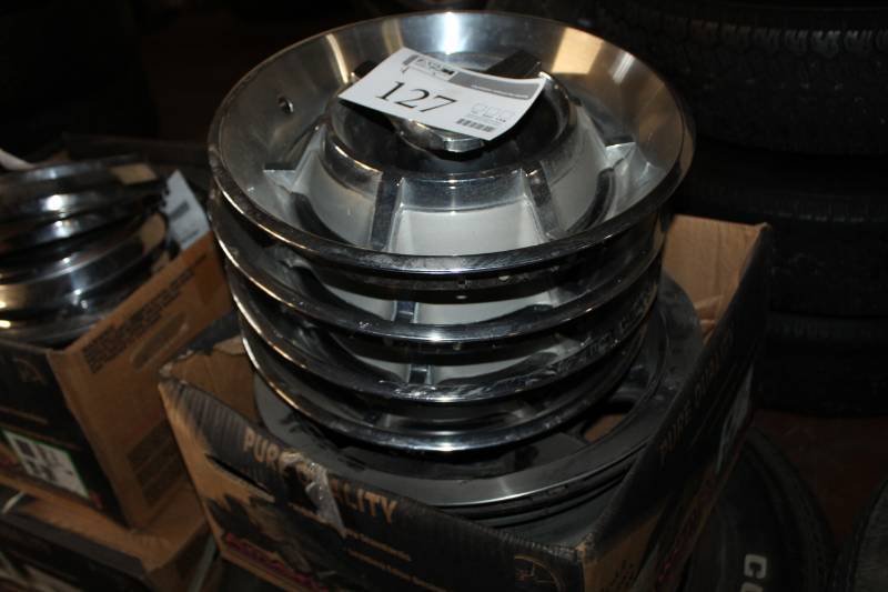 lot 127 image: Lot of (4) Chevrolet Hubcaps