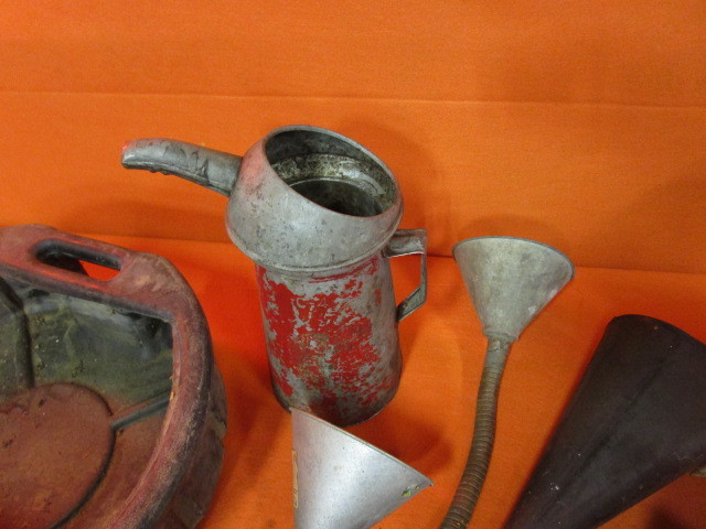 Funnels, Drain Pan, Oil Cans