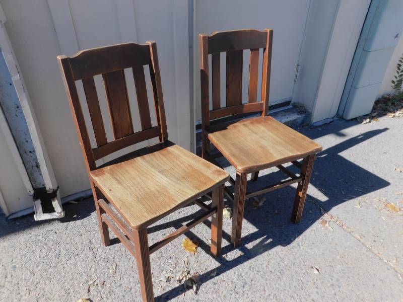 lot 30 image: Two Wooden Chairs