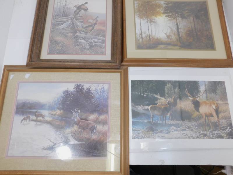 lot 60 image: Three Framed & Matted Pictures & One Print