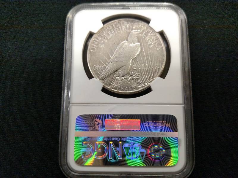 1921 NGC AU53 High Relief Peace Sil...