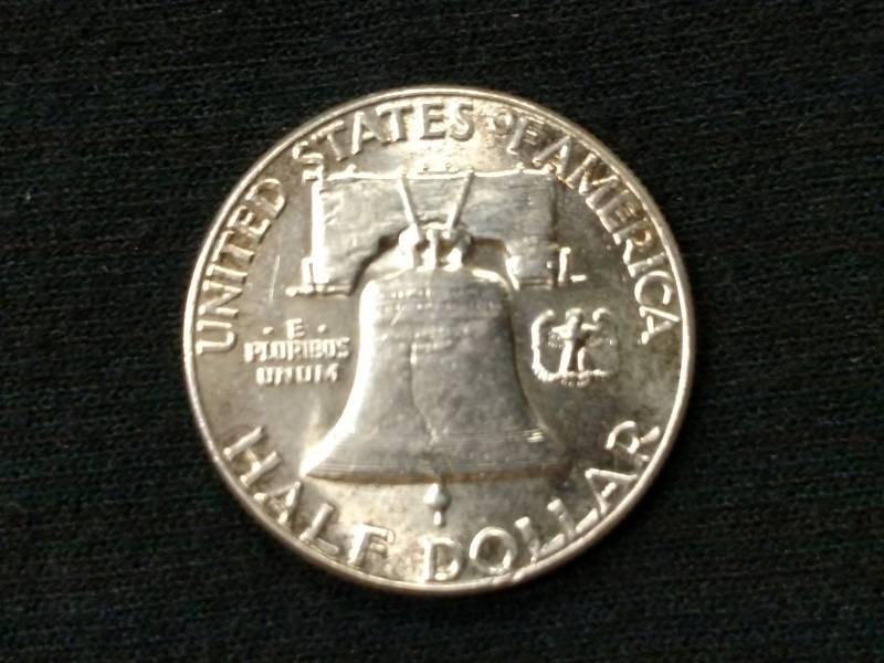 1956 AU Franklin Silver Half Dollar...
