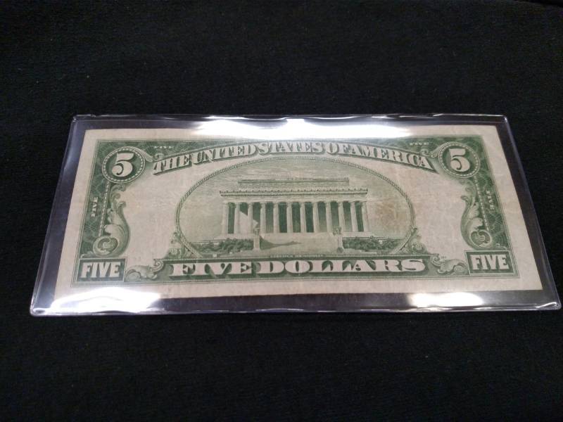 1929 Five Dollars National Currency...