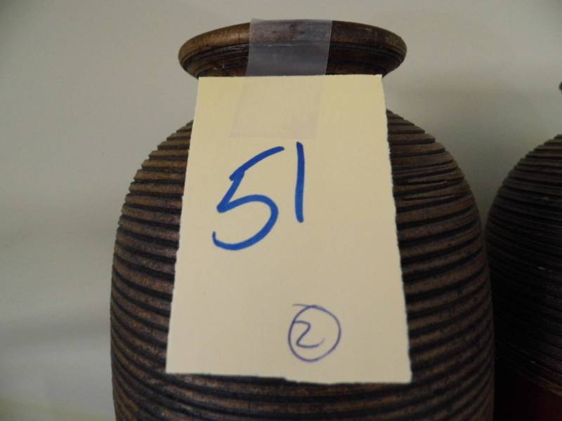 lot 51 image: Lot of 2 Pottery Vases