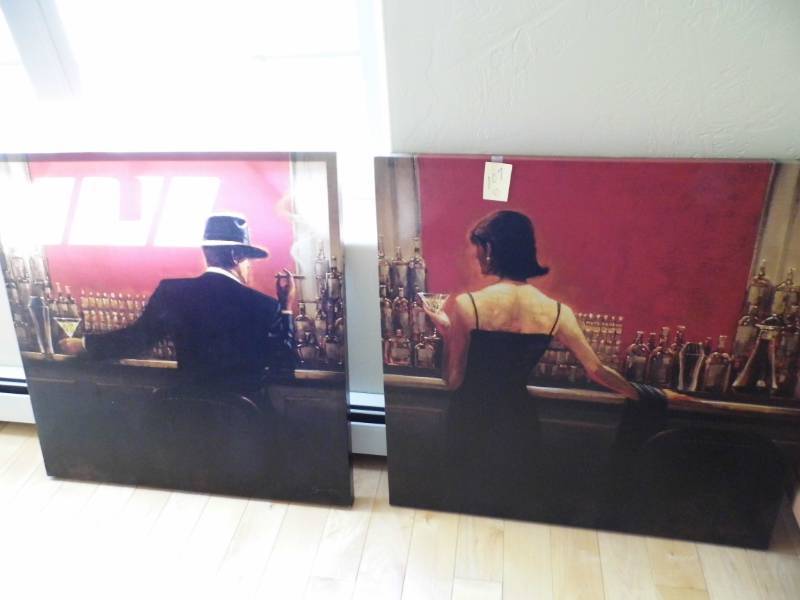 lot 107 image: Lot of 2 Canvas Art Pieces