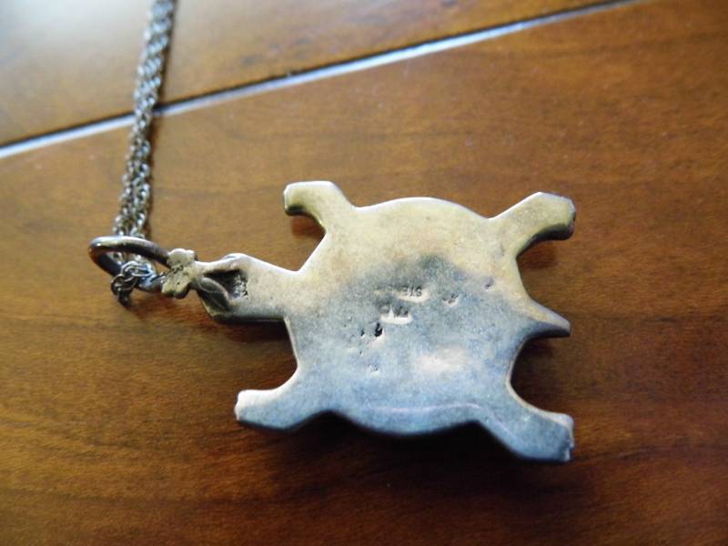 lot 114 image: Sterling Turtle Necklace