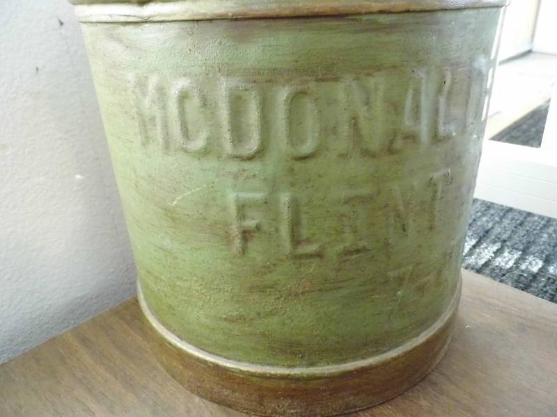 lot 136 image: McDonald Flint Metal Jug wLid