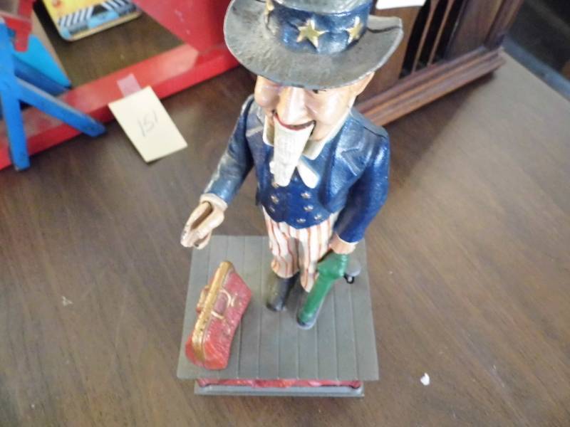 lot 155 image: Cast Iron Uncle Sam Bank
