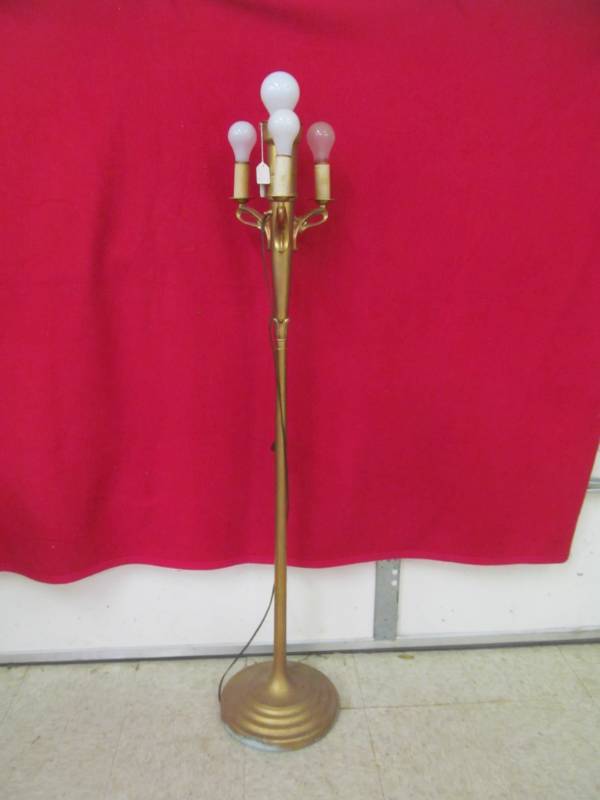 lot 36 image: Vintage Floor Lamp, no shade 60 tall