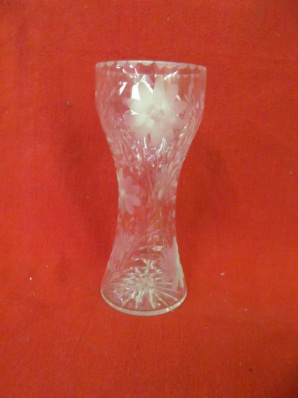 lot 63 image: Cut cornflower vase 12 tall