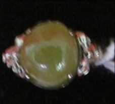 lot 85 image: Antique sterling silver & jade ring (jeweler appraised value $139.95)