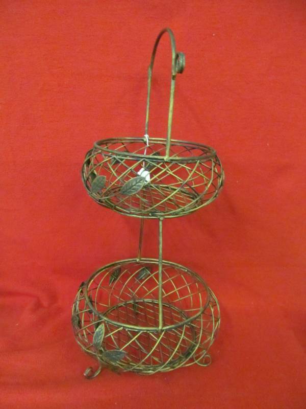 lot 150 image: 2 tier metal basket 27 tall
