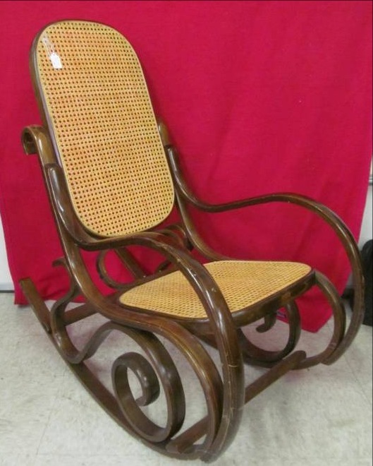 lot 160 image: Bent wood Cane back Rocker