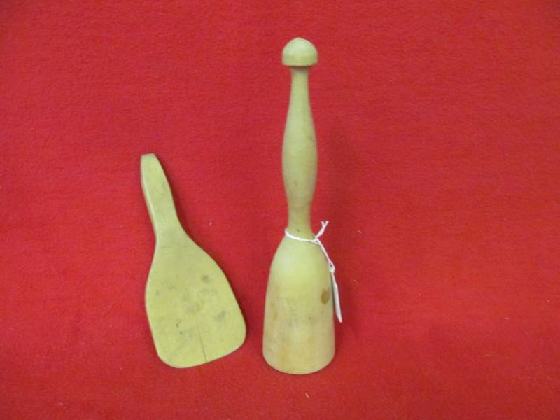 lot 183 image: Butter paddle, wood masher