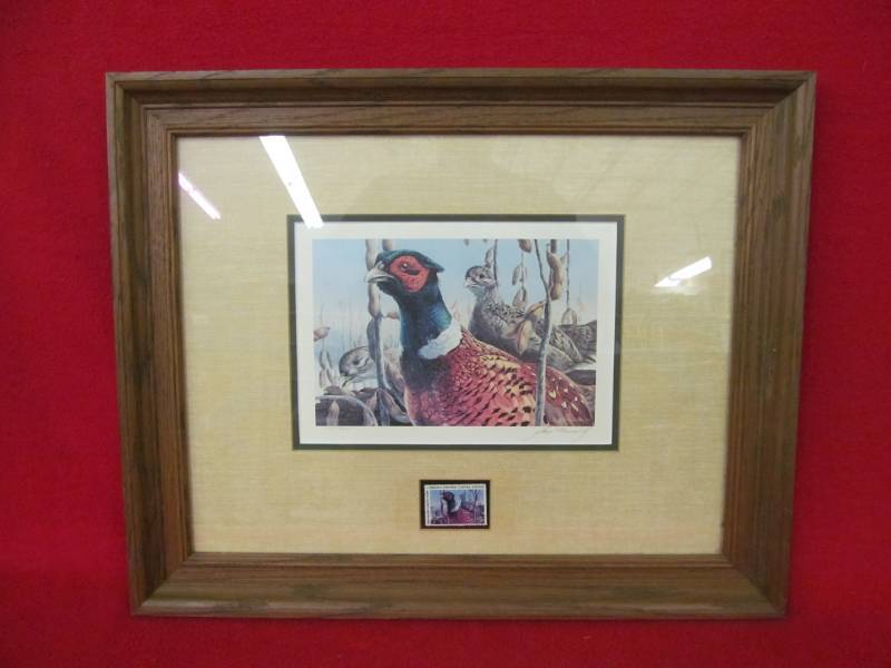 lot 192 image: 1984 Mario Fernandez signed pheasant with stamp print numbered 17994650