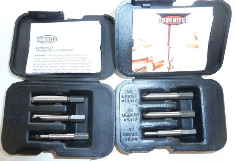 120 screw extractor sets - remove screws with broken or stripped heads, 3 sizes