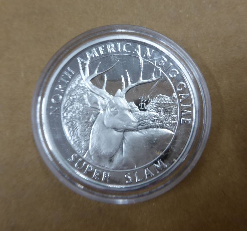 13 Silver Plated Whitetail Deer Coins