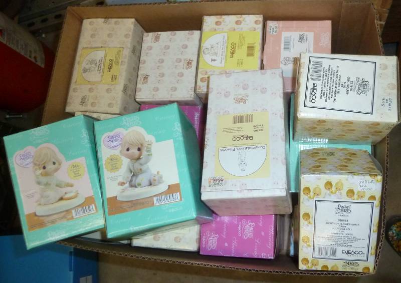 2 boxes full of collectibles - precious moments and more - all new in box, bought out a gift store that was closing