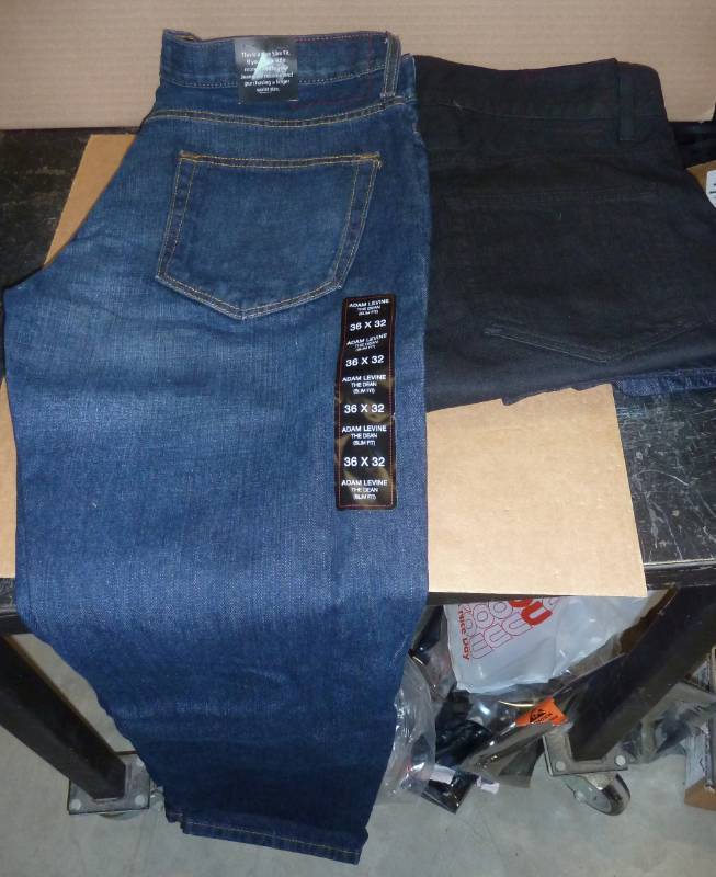 2 new pair Adam Levine jeans - 36x32 - one black one blue