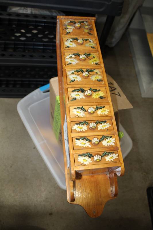 Decorative Wood Jewelry Cabinet w 9-Drawers