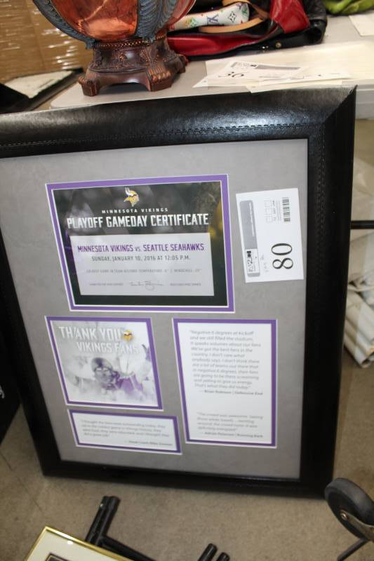 Minnesota Vikings 2016 Playoff Gameday Certificate Framed Matted Wall Art