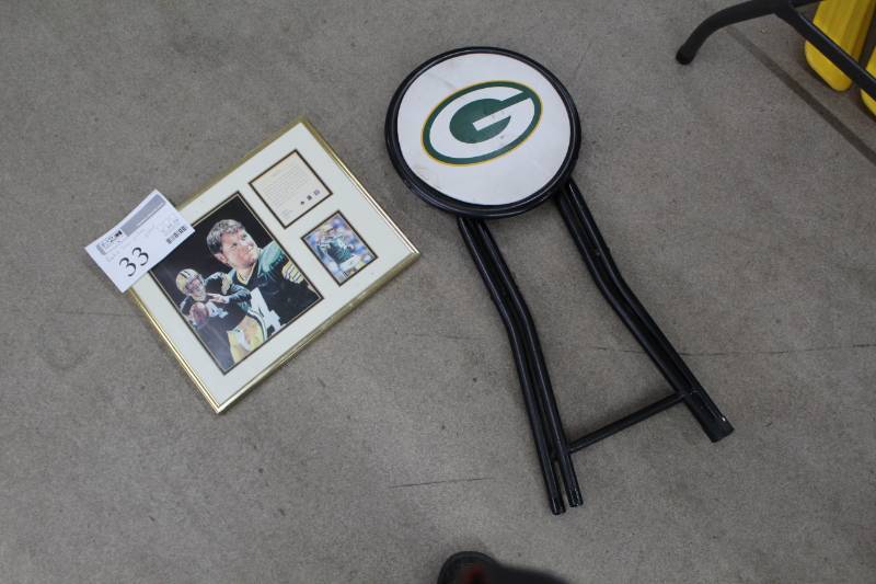 Brett Favre Green Bay Packers Framed Matted Wall Art, Green Bay Packers Folding Stool