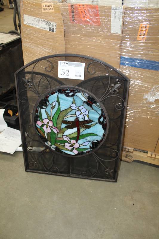 Stained Glass Fireplace Cover