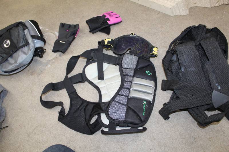 Unique Pro Gear Harness, Goggles, Gloves, Pack