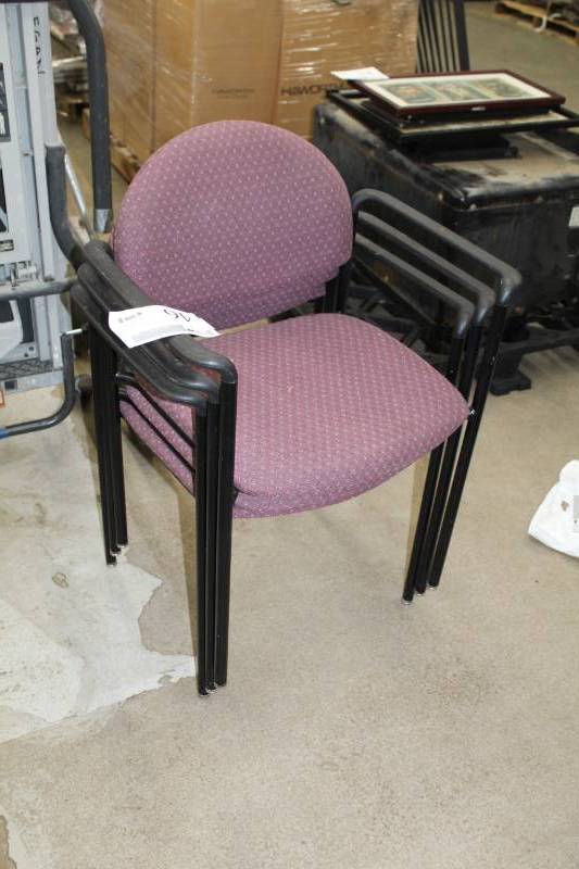 Lot of (3) Stackable Padded Office Chairs