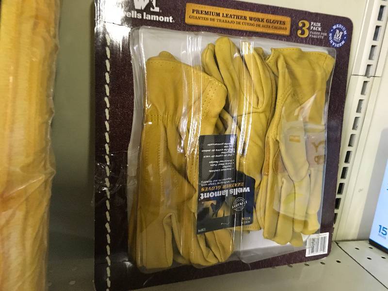 Premium Leather Work Gloves, Size Medium