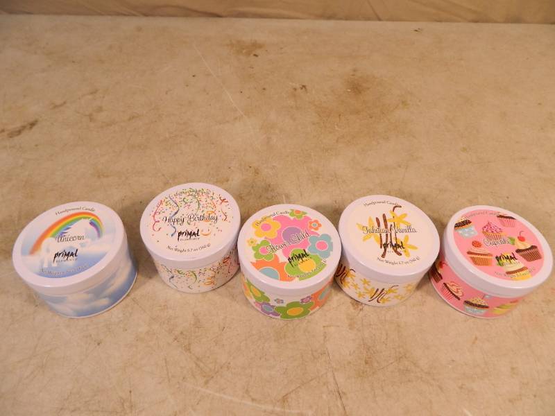 lot 29 image: 5 New Primal Elements Hand Poured Candles