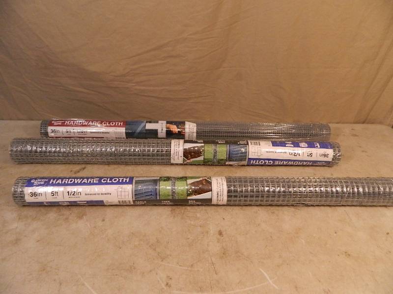 lot 39 image: 3 New Rolls of Galvanized Hardware Cloth (wire)