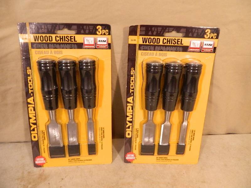 lot 43 image: 2 New 3pc Sets of Wood Chisels