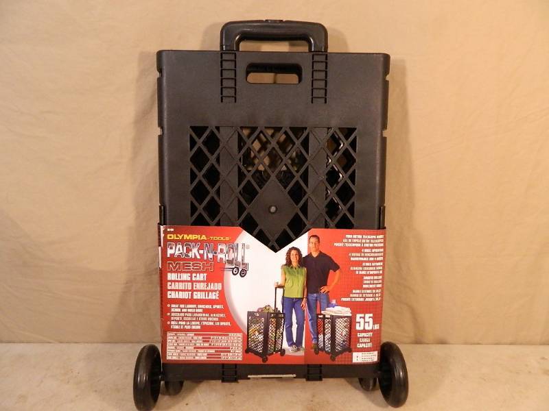 lot 53 image: New Olympia Pack-N-Roll Mesh Folding Cart