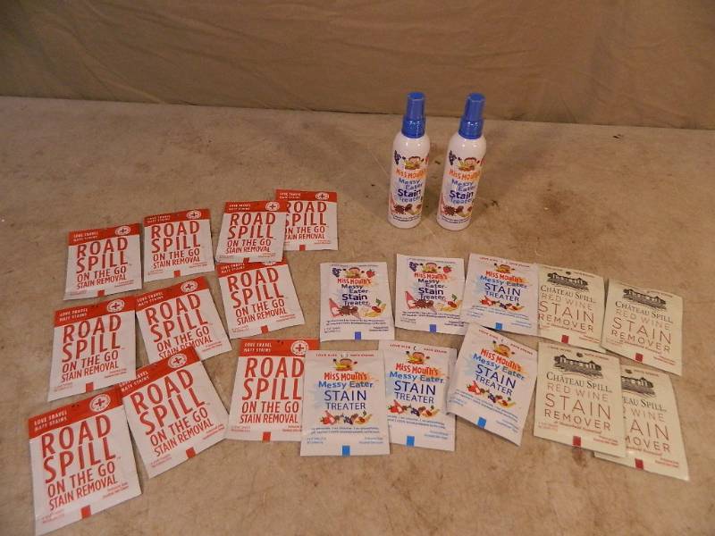 lot 55 image: 20 New Stain Remover Wipes and 2 New Bottles of Stain Remover