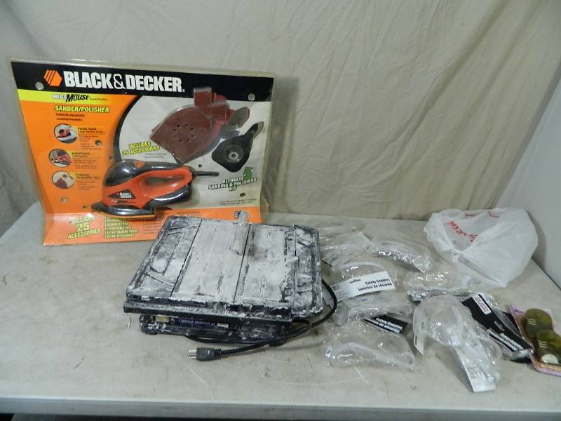 lot 108 image: New Sander, Tile Saw, Safety Goggles