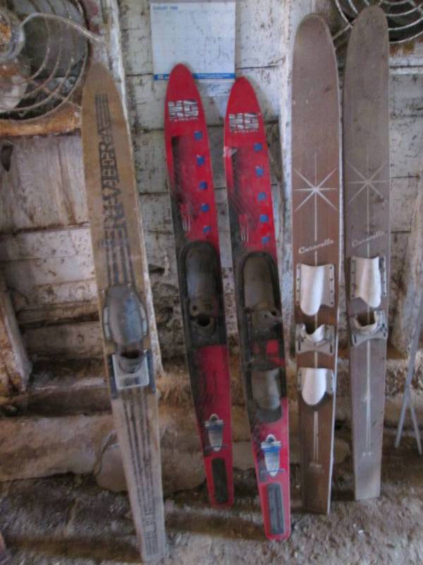 lot 22 image: lot of vintage waterskis...