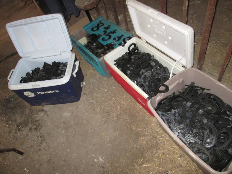 lot 50 image: 2 coolers, 2 totes full of plastic ...