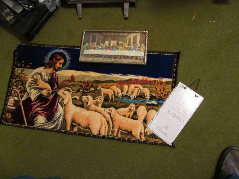 lot 126 image: Religious tapestry and dcor...