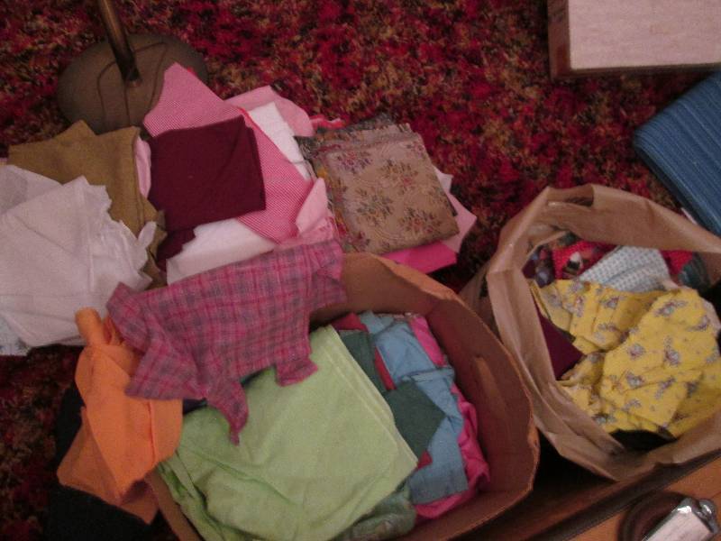 lot 164 image: Box and bag of material...
