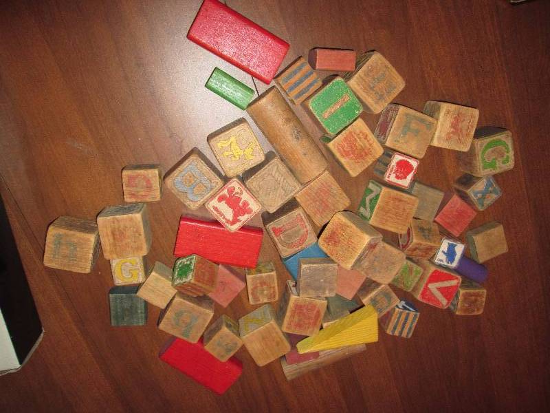 lot 272 image: Vintage wood blocks...