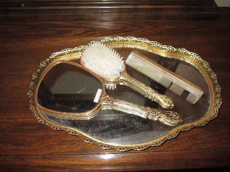 lot 288 image: Vintage Comb, mirror and Brush Set...