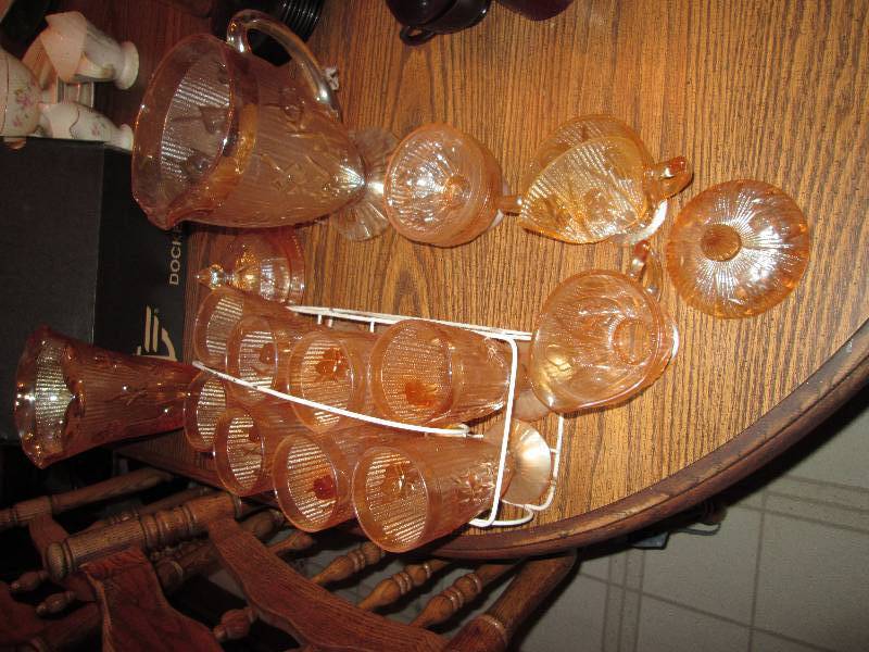 lot 295 image: Orange Glassware Set...