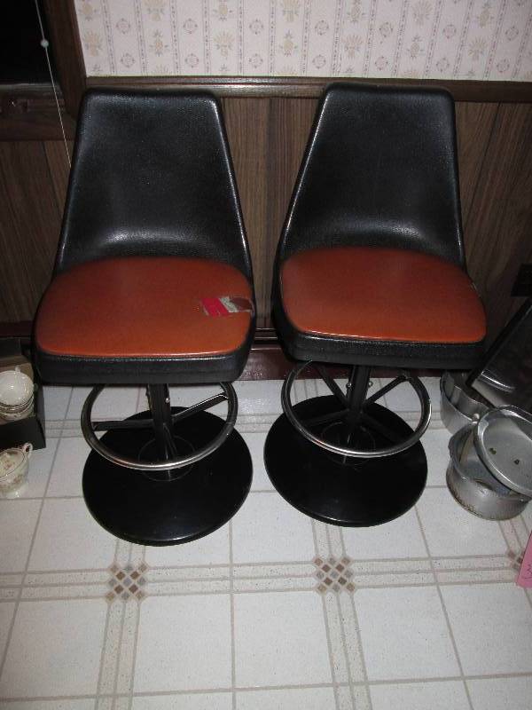 lot 324 image: Two plastic back padded stools...