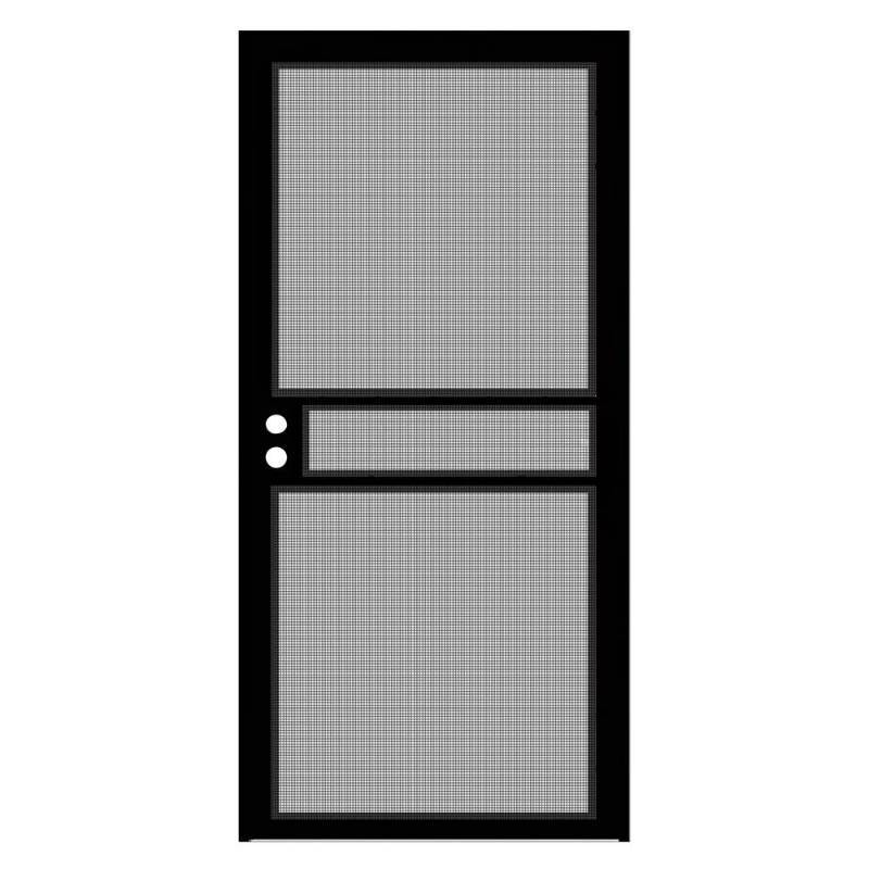lot 54 image: Unique Home Designs 36 in. x 80 in. Black Surface Mount ClearGuard Security Door with Meshtec Screen