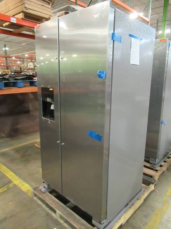 lot 31 image: Whirlpool 24.6-cu ft Side-by-Side Refrigerator with Ice Maker (Fingerprint-Resistant Stainless Steel) WRS315SDHZ
