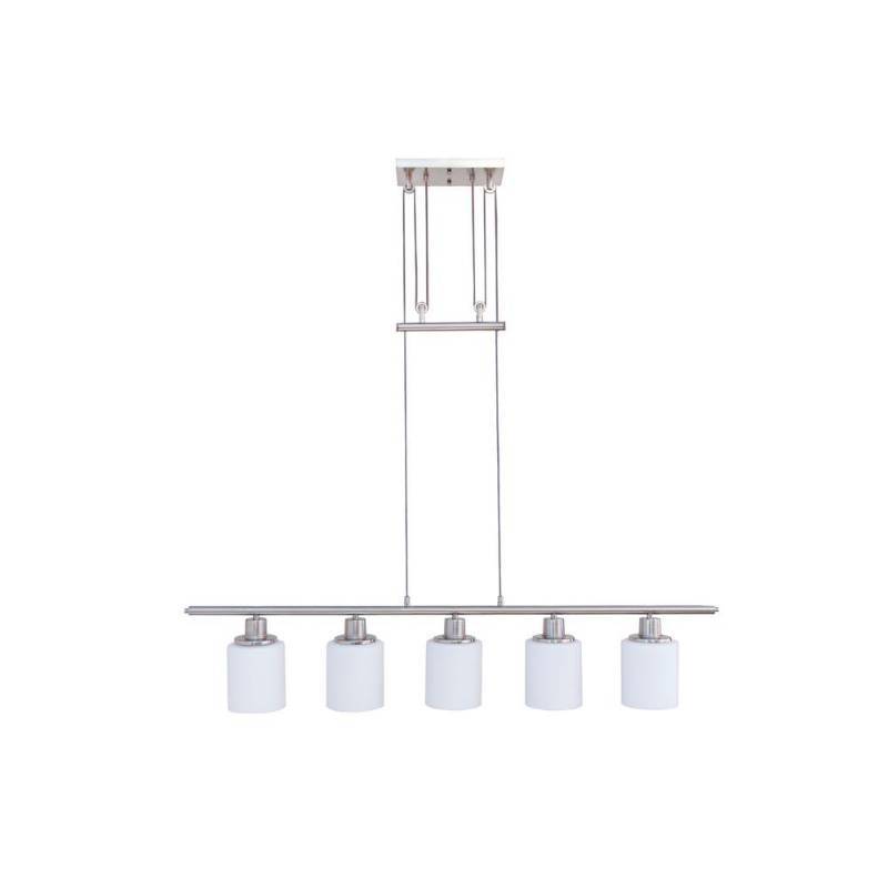lot 78 image: Design House veline 5-Light Satin Nickel Pulley Pendant, Model 578435