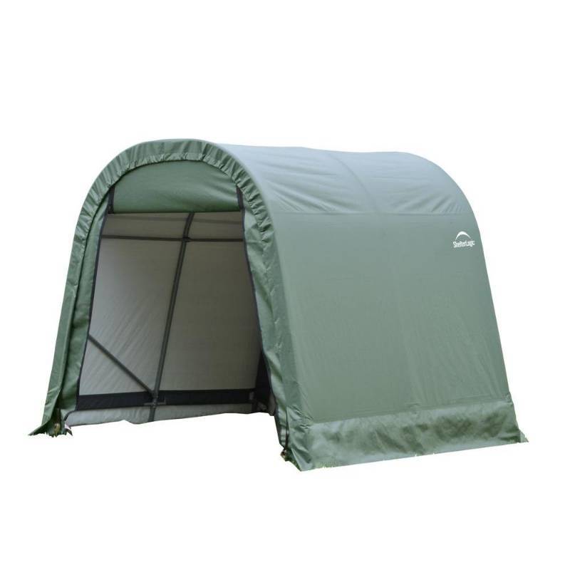 lot 150 image: ShelterLogic 10 ft. x 16 ft. x 8 ft. Green PE Garage without Floor 77824.0