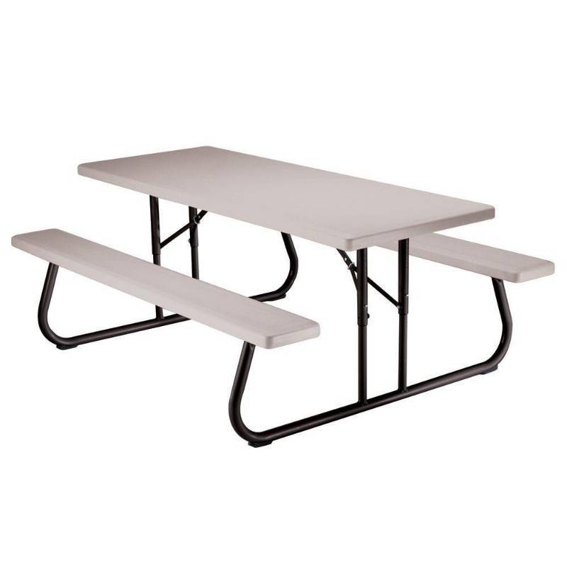 lot 159 image: Lifetime 6 ft. Folding Picnic Table with Benches, Model 22119